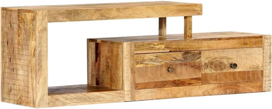 Meuble TV en Bois de Manguier Massif 120x30x40 cm, Brun