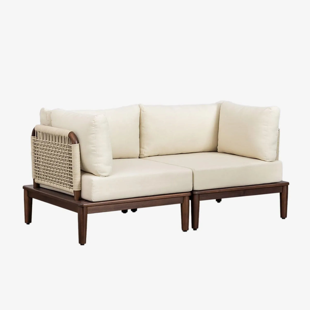 Ensemble de Salon de Jardin en Bois d'Acacia avec Fauteuils Modulaires Giulia