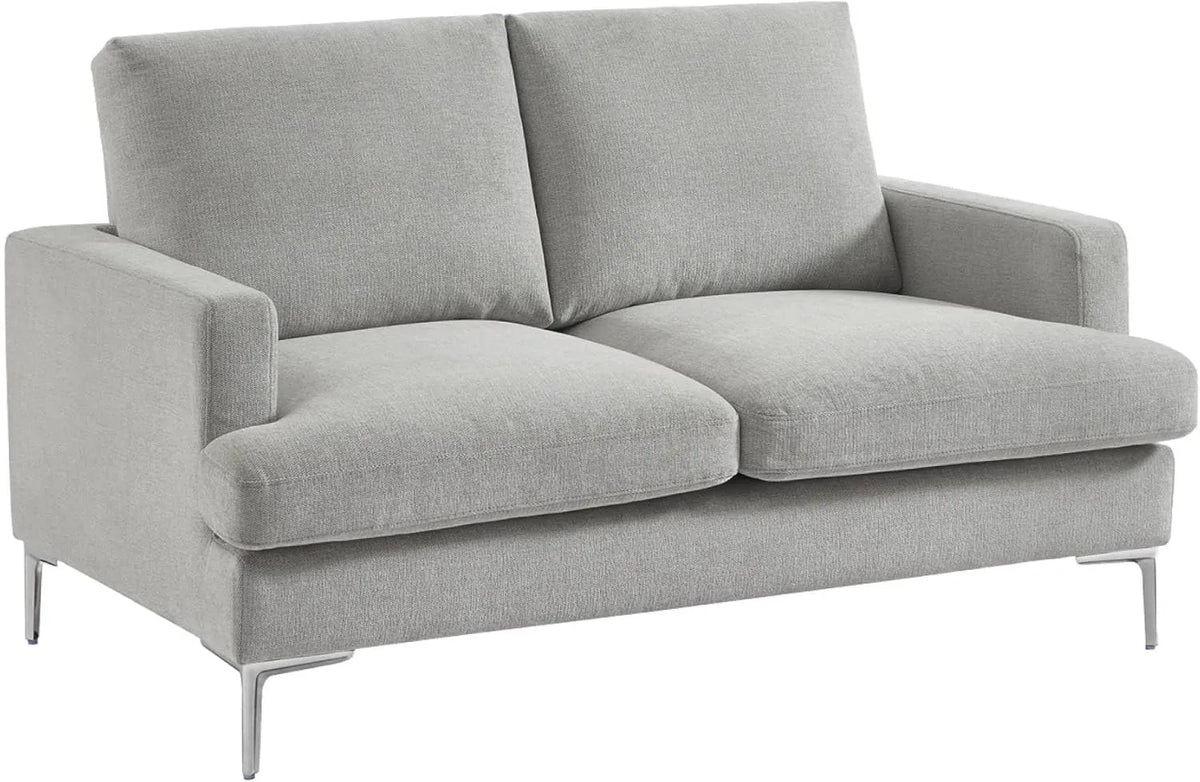 Canapé Hans 2 Places en Tissu Gris Clair - Confort Compact