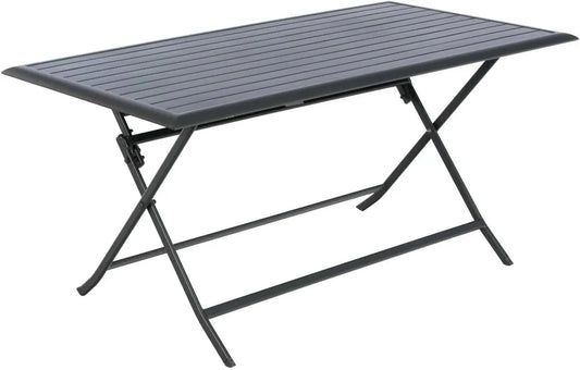 Table de Jardin Pliante Rectangulaire 6 Personnes Gris Graphite Aluminium