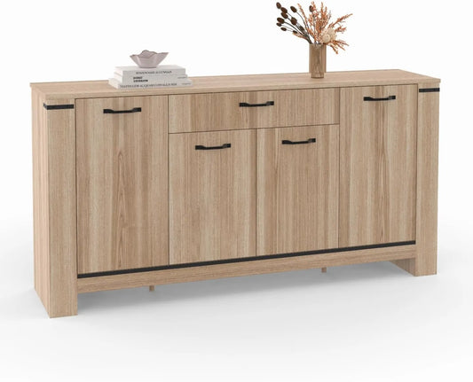 Meuble Buffet Moderne 160 cm Idaho avec 4 Portes et Tiroir