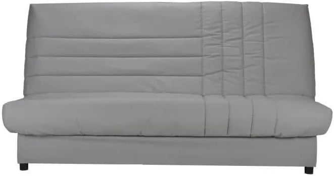 Canapé-lit 3 places avec matelas BULTEX en coton gris - Design moderne - 192x95 cm