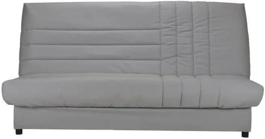 Canapé-lit 3 places avec matelas BULTEX en coton gris - Design moderne - 192x95 cm
