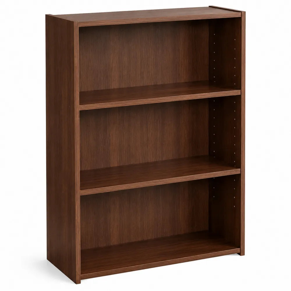 Bibliothèque en bois à 3 étagères marron - 120x80x30 cm