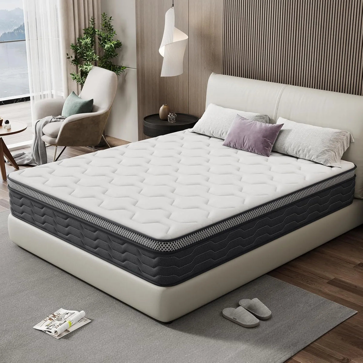 Matelas Ergonomique 7 Zones 120x190 cm - Ressorts Ensachés et Mémoire de Forme - Soutien Tonique et Indépendance de Couchage
