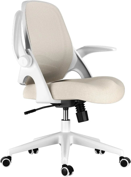 Chaise Ergonomique Hbada J1 - Accoudoirs Relevables, Design S, Pivotante, Tissu Mesh Gris