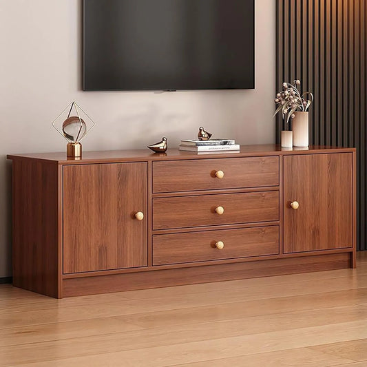 Buffet TV en Bois Mid-Century avec Rangement pour Salon et Chambre