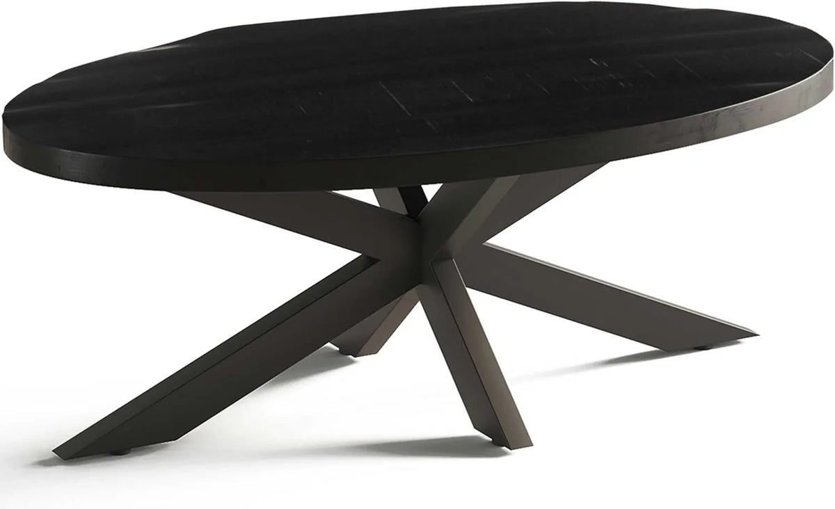 Table Basse Ovale 'Madeira' en Bois de Manguier Noir - 130x70x45 cm