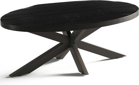 Table Basse Ovale 'Madeira' en Bois de Manguier Noir - 130x70x45 cm