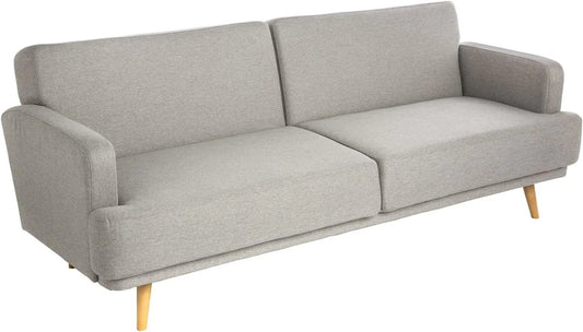 Canapé Convertible 3 Places Gris Clair 214cm - Atmosphera Créateur