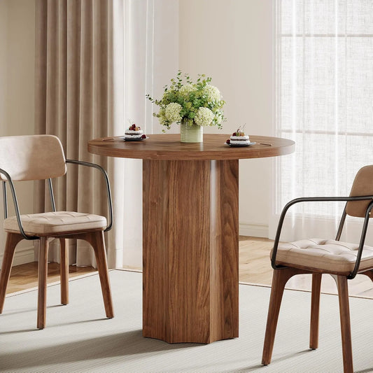 Table à Manger Ronde 80 cm pour 4 Personnes, Idéale pour Salle à Manger et Petits Espaces