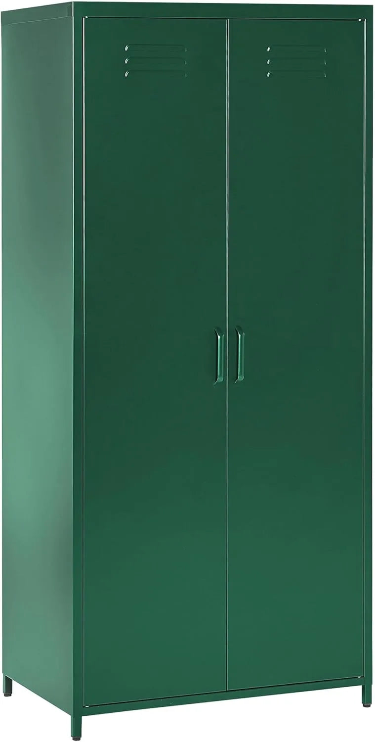 Armoire Industrielle en Acier Vert avec 2 Portes pour Bureau à Domicile