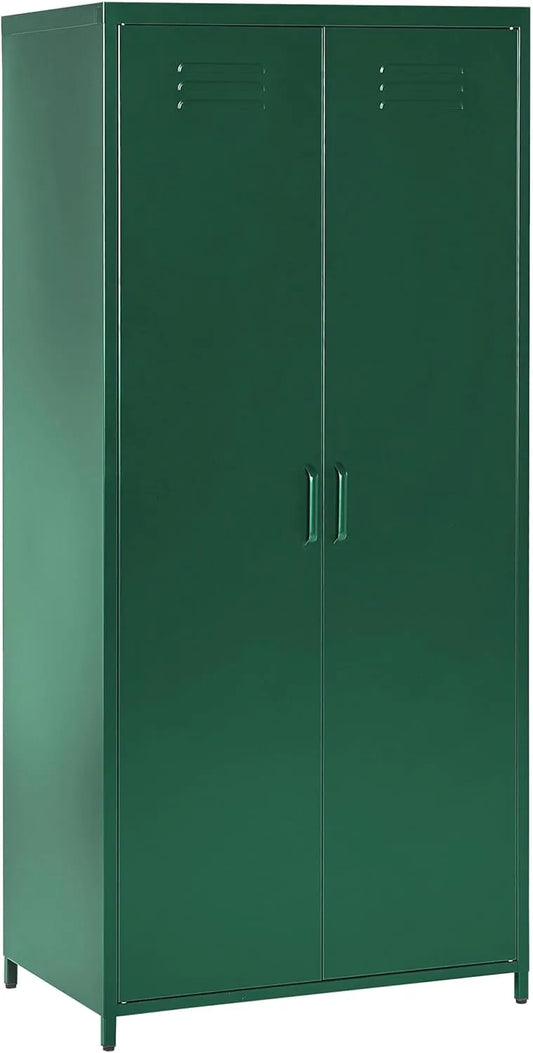 Armoire Industrielle en Acier Vert avec 2 Portes pour Bureau à Domicile