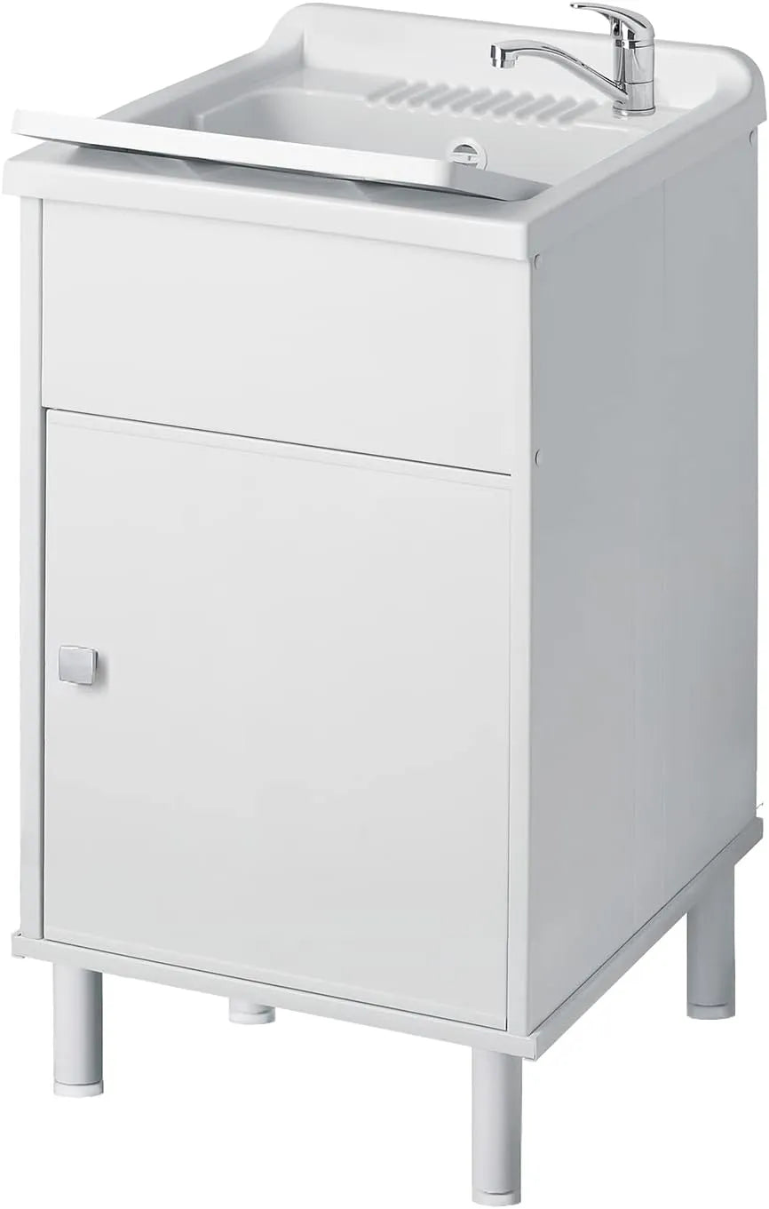 Ensemble de lavabo avec meuble en PVC blanc 50x45 cm modèle Jardin