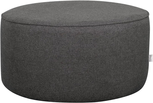 Miliboo Pouf Rond en Tissu Anthracite 70 cm