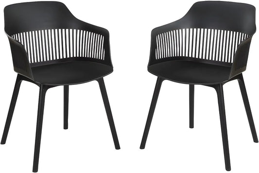 Ensemble de 2 chaises de jardin en polypropylène noir - Modèle Soho par MYLIA