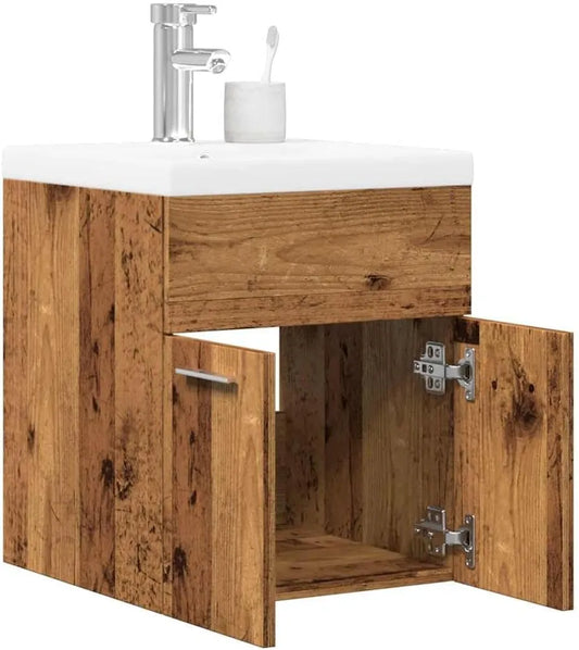 Ensemble de Meubles pour Salle de Bain 2 Pièces en Bois Manufacturé