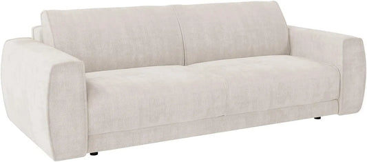 Canapé-lit 4 Places en Tissu Beige avec Matelas Confort