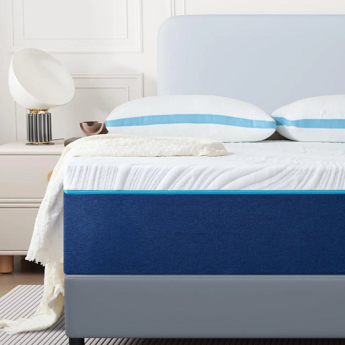 Matelas Mémoire de Forme 120x190 cm, Confort 7 Zones, Réversible Double Face, Soutien Optimal