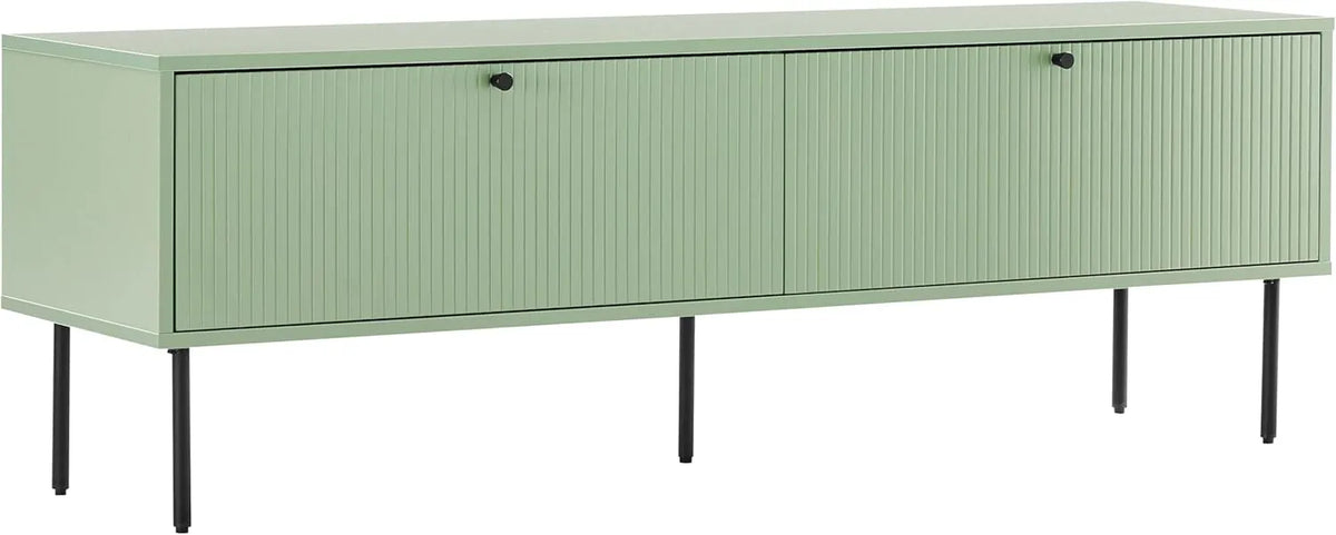 Meuble TV 150 cm avec Portes en Acier et MDF Vert Sauge