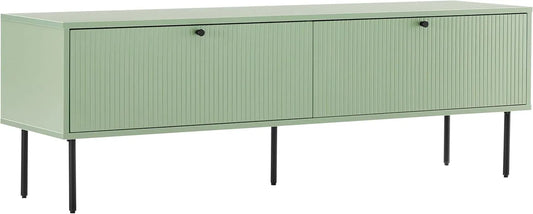 Meuble TV 150 cm avec Portes en Acier et MDF Vert Sauge