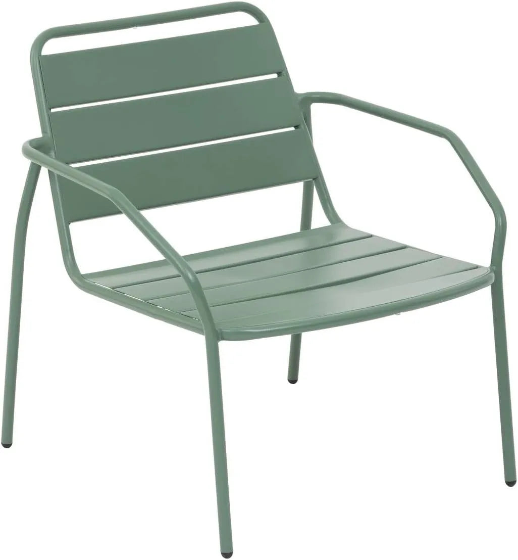Fauteuil de Jardin Phuket en Acier Époxy Vert Olive