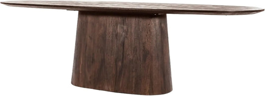 Table à manger ovale en bois de manguier pour 10 personnes - Design chaleureux et central