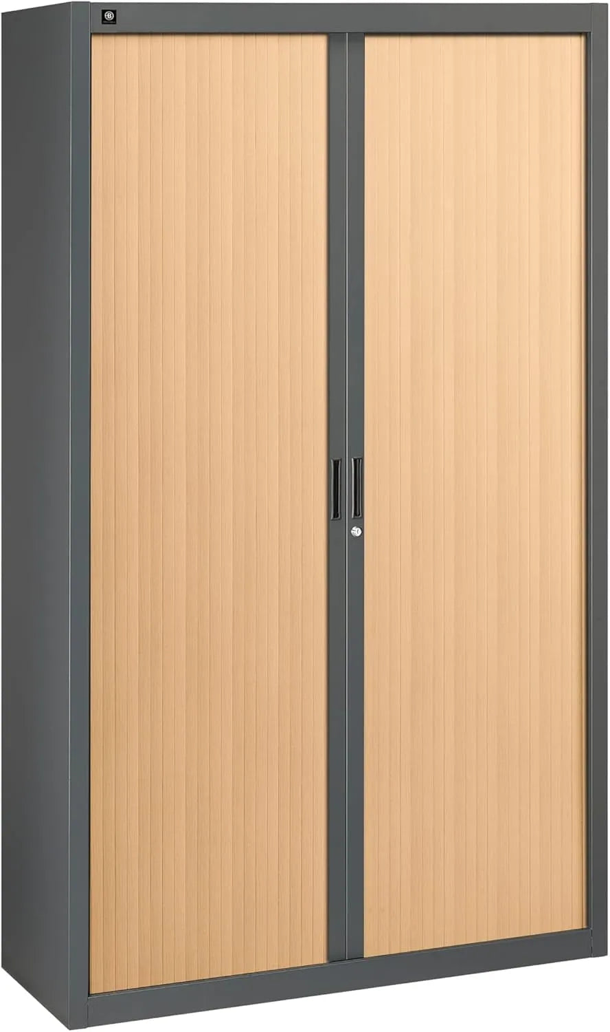 Armoire à Rideaux Modulable 200x120 cm en Anthracite et Hêtre