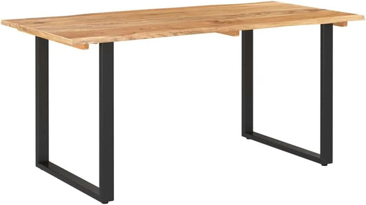 Table de salle à manger en bois d'acacia massif 154x80x76 cm