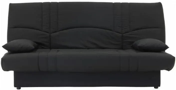 Canapé-Lit Clic Clac 3 Places Contemporain en Coton Noir 190x92 cm