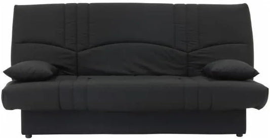 Canapé-Lit Clic Clac 3 Places Contemporain en Coton Noir 190x92 cm