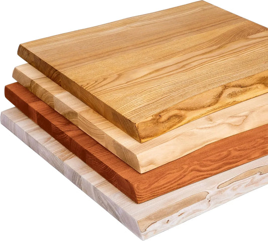 Plateau de Table d'Appoint en Bois Massif 50x50 cm, Bord Naturel
