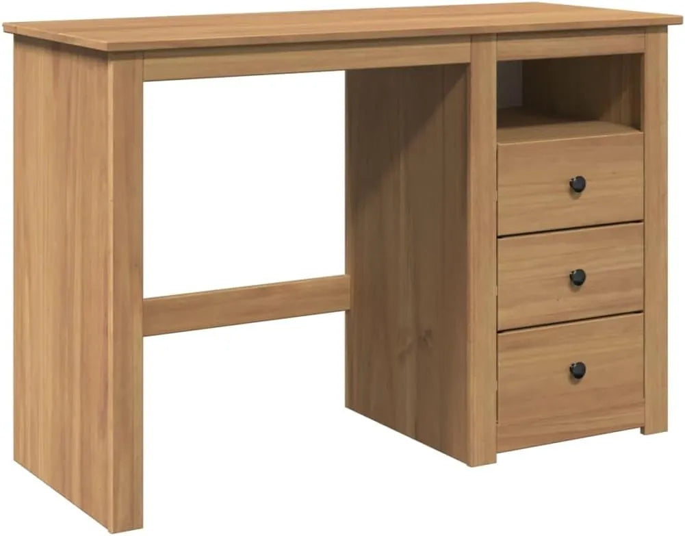 Bureau en bois de pin massif 112x45x75 cm Panama