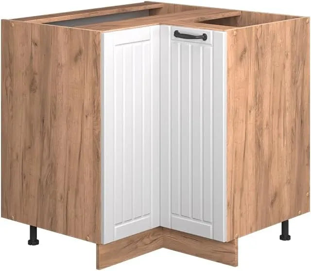 Vicco Meuble d'angle Campagnard Blanc, 80,5 cm, Sans Plateau