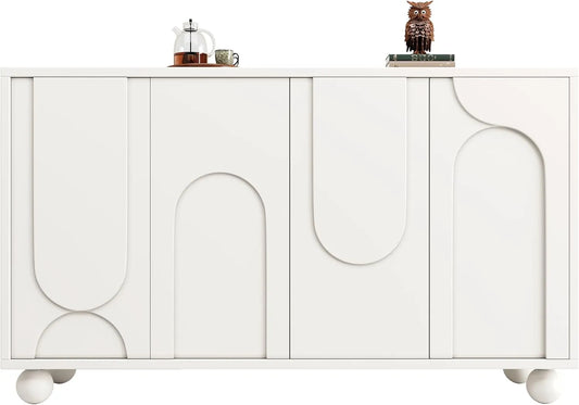 Buffet de rangement moderne avec étagères réglables pour salle à manger et salon - 120x35x71 cm - Sécurité anti-basculement