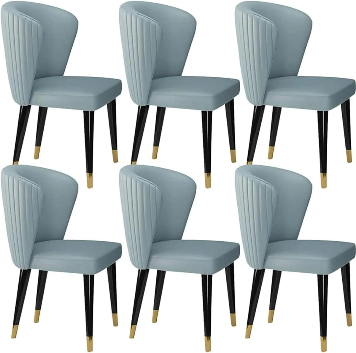 Lot de 6 chaises en cuir microfibre moderne avec pieds en bois pour salle à manger et cuisine