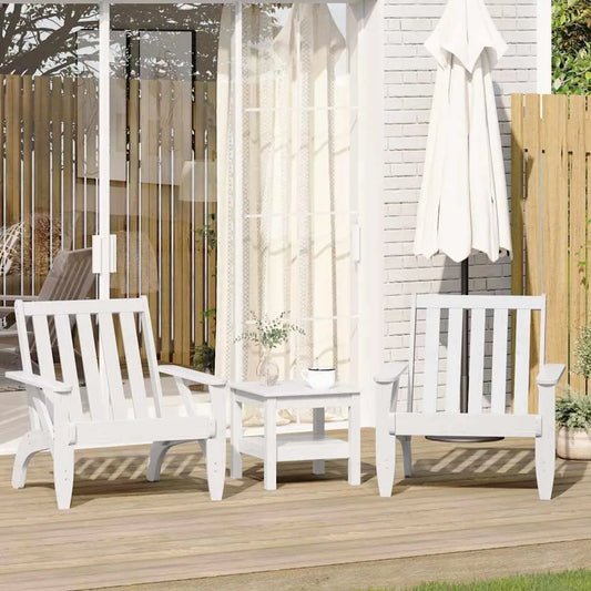 Chaises Adirondack en Pin Massif Blanc pour Terrasse et Jardin - Lot de 2, Confort Extérieur