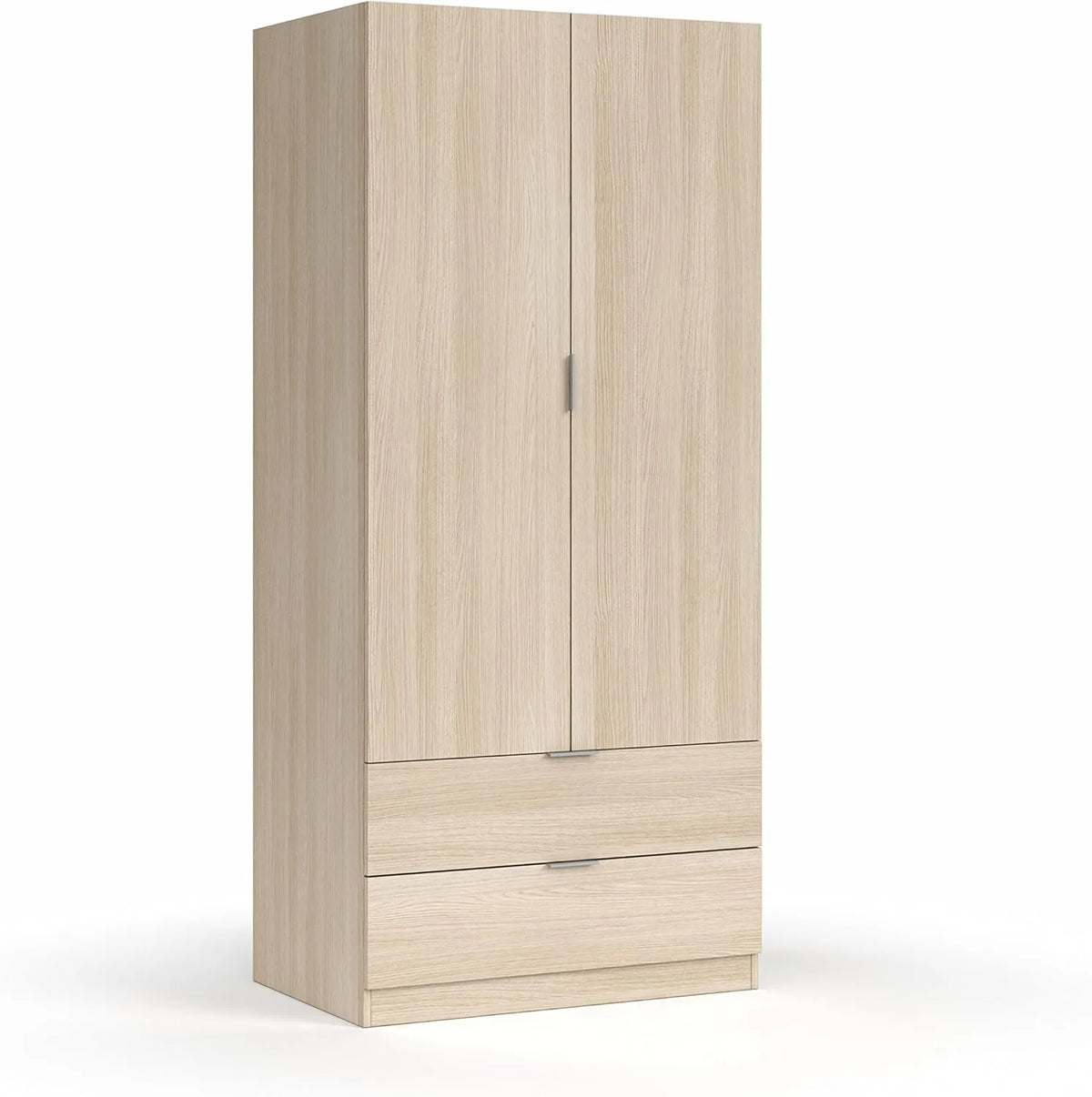 Armoire Chêne avec 2 Portes et 2 Tiroirs, 180 x 81,2 x 52 cm