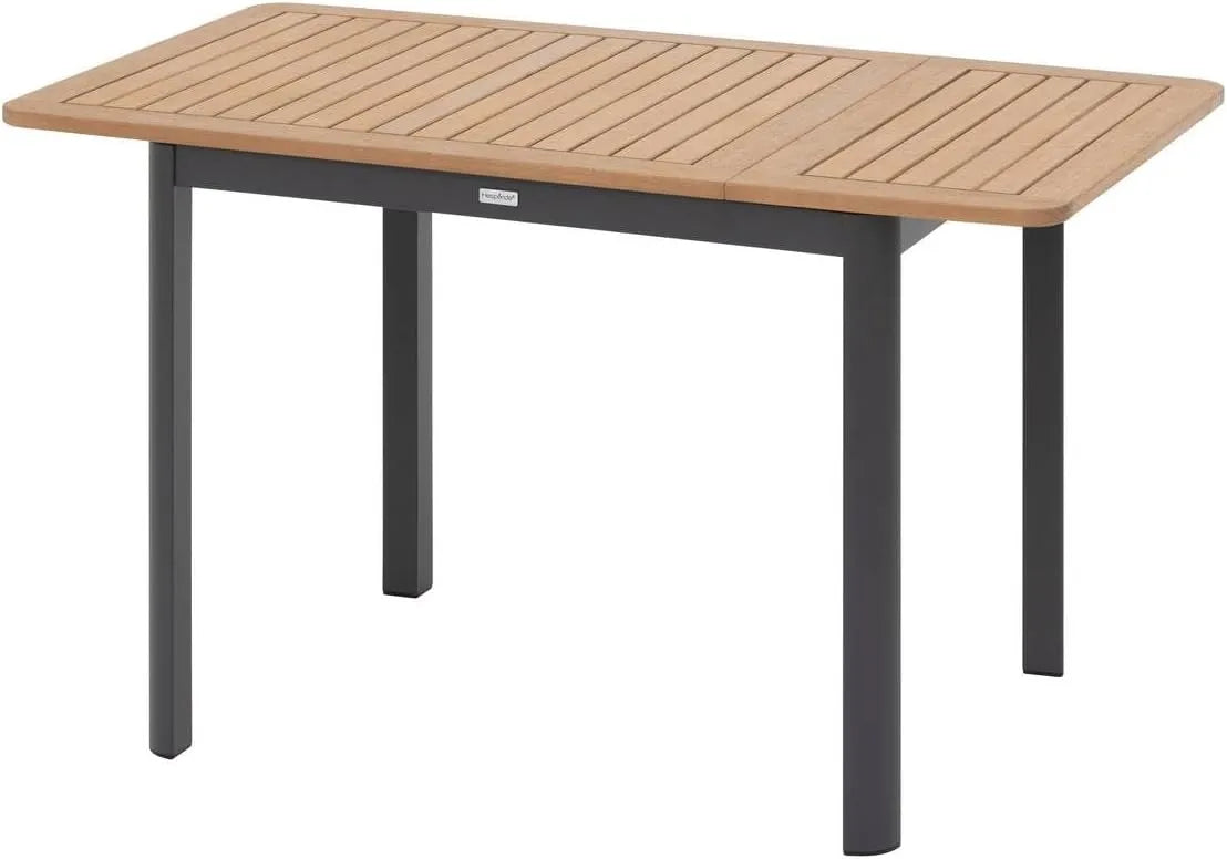 Table de Jardin Extensible 4 Places en Aluminium et Bois de Hespéride
