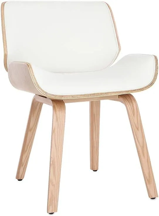 Chaise Moderne Blanc et Bois - Modèle RUBBENS par Miliboo