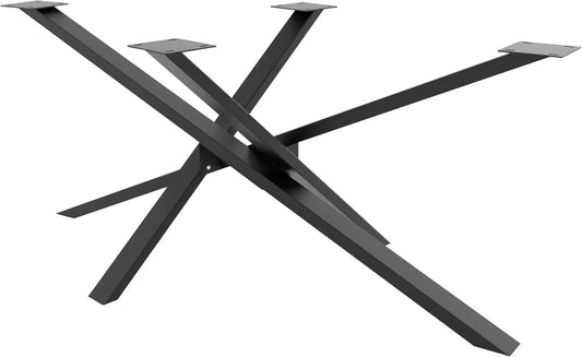 Pieds de Table en Métal Industriel Mikado 160x80x72 cm – Noir