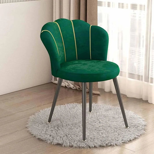 Fauteuil en velours avec pieds en métal pour chambre et salle à manger