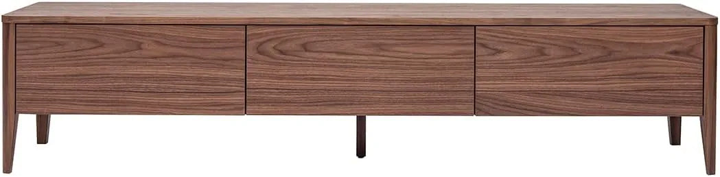 Buffet TV en Noyer Foncé avec 3 Tiroirs - 180 cm - Miliboo BENJA
