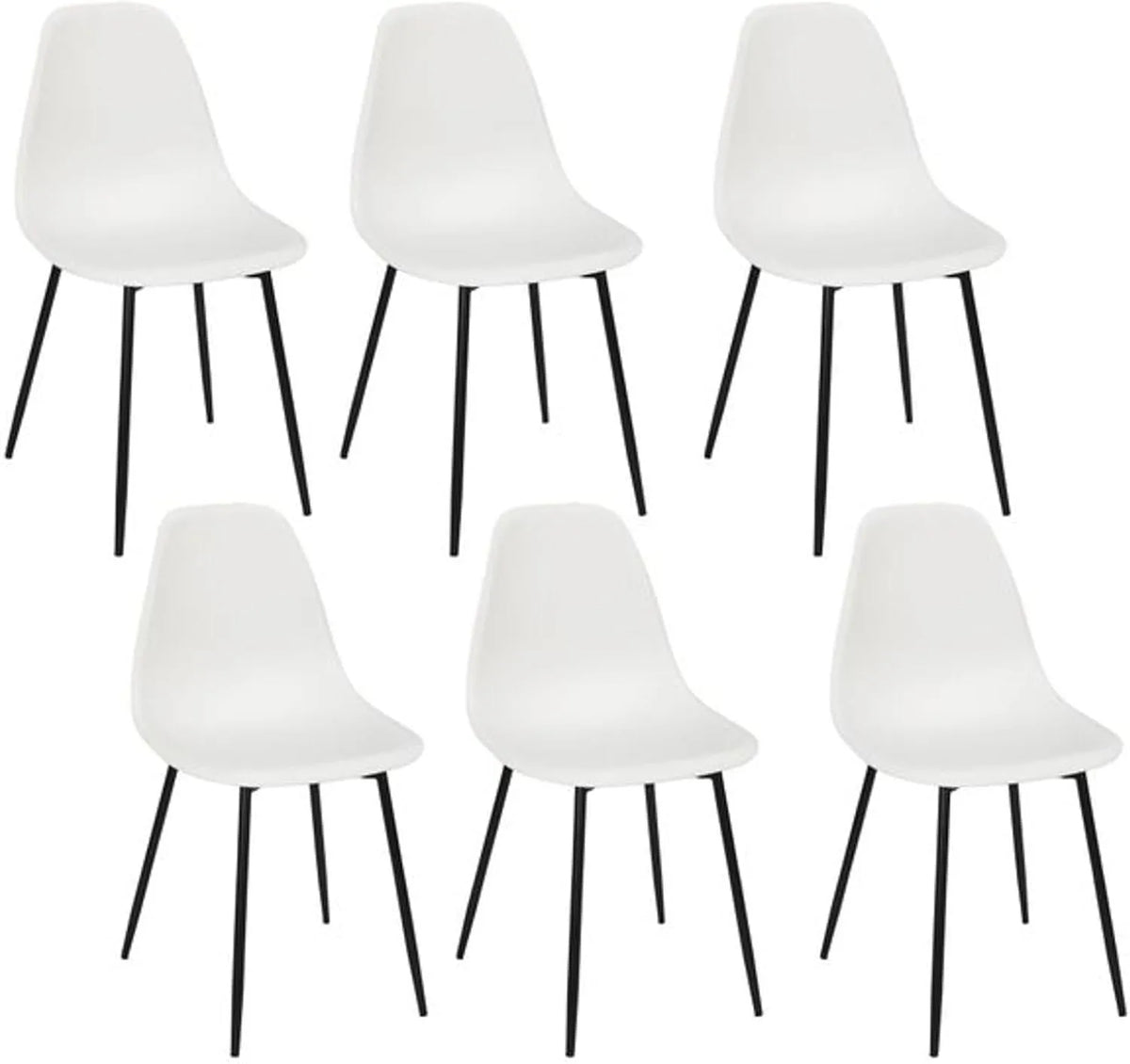 Chaises Gustav Lot de 6 pour Salle à Manger et Salon - Blanc - 50,7x84,8x45,5 cm