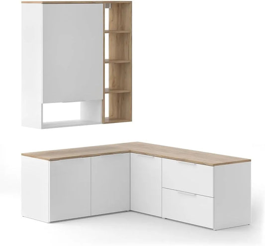 Ensemble de Meubles Vicco Wido, Blanc et Sonoma, 5 Pièces