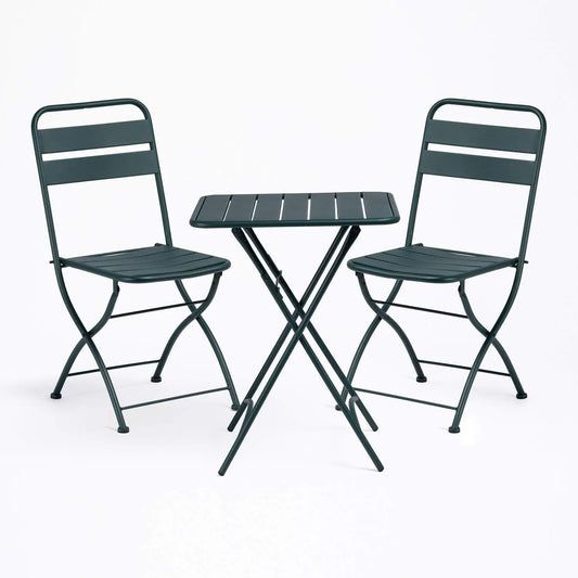 Ensemble Table 60x60 cm et 2 Chaises Pliantes Janti - Confort et Praticité