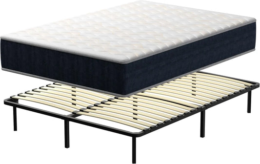 Ensemble Matelas TEENO 90x190cm avec Sommier à Lattes et Pieds