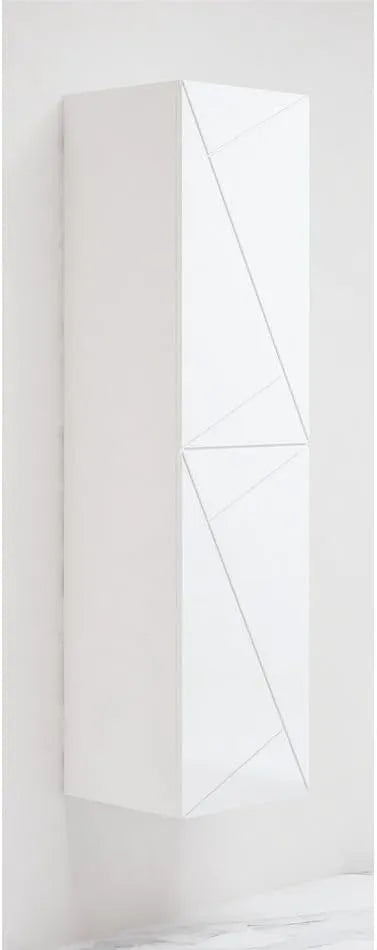 Armoire Murale Blanc Brillant avec Porte - 140x35 cm