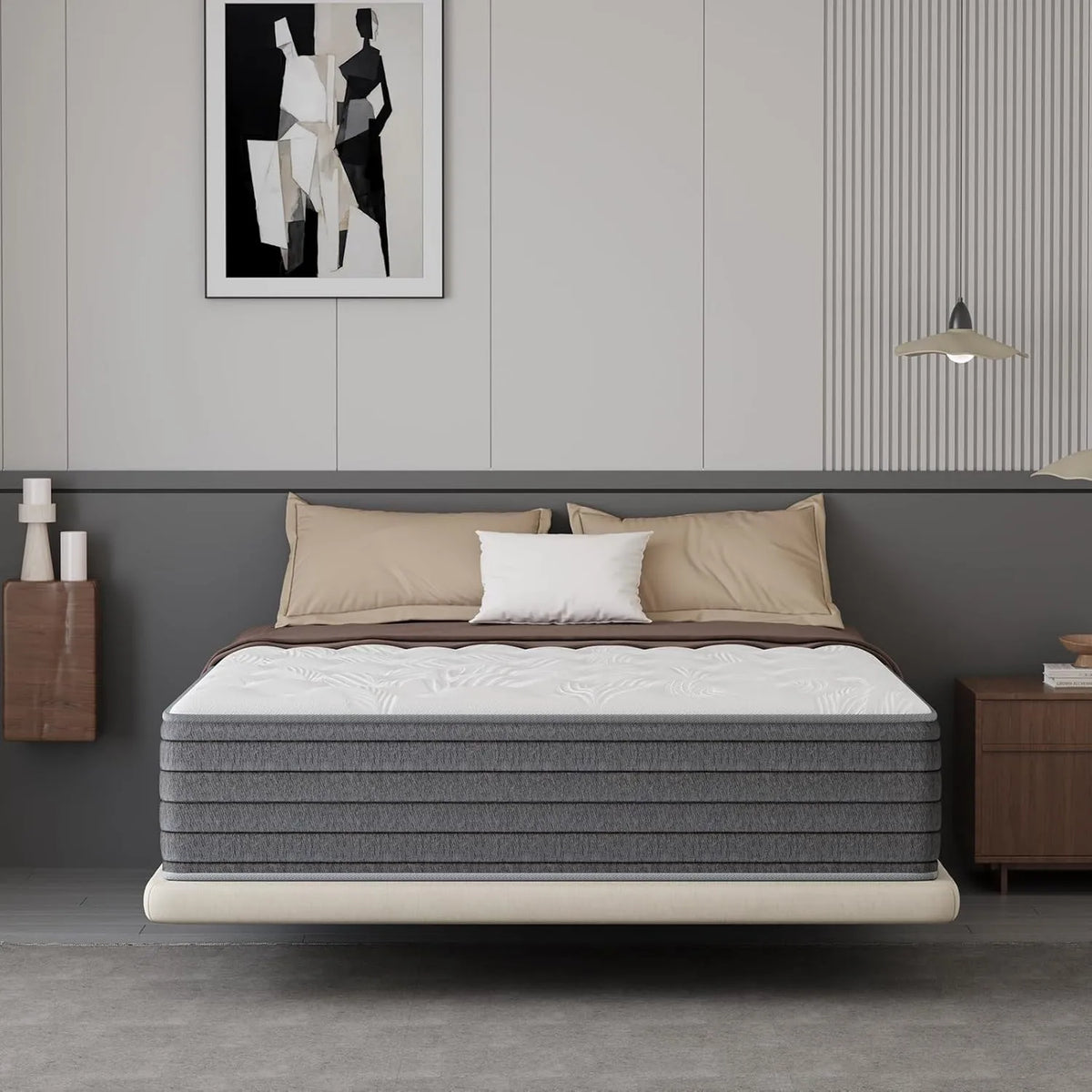 Matelas 140x190 cm à Ressorts Ensachés, Fermeté H3, 7 Zones Confort Oeko-Tex