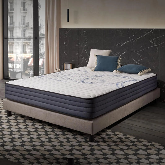 Matelas Orthopédique 120x190 cm - Mousse Mémoire & Latex - Confort Respirant 7 Zones - Réversible Été/Hiver